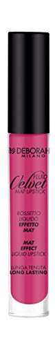 Deborah Milano - Fluid Velvet Mat Lipstick, N.20 Fuchsia, Lápiz labial líquido efecto mate de larga duración, aporta labios suaves e hidratados, 4,5 gr