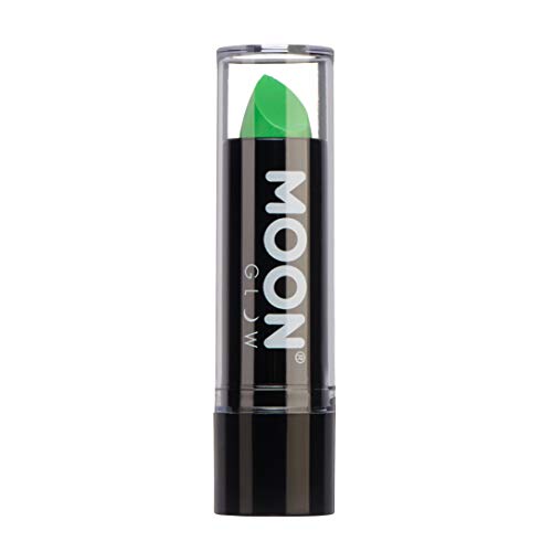 Moon Glow Barra de labios neón UV - Barra de labios de color neón brillante - Brilla bajo los rayos UV Verde intenso 1 Unidad (Paquete de 1)