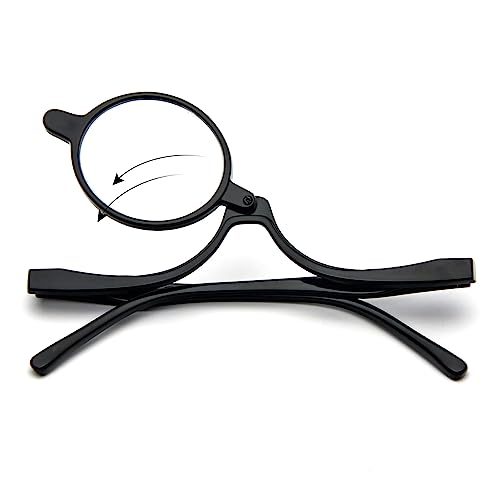 MMOWW Gafas de Presbicia para Maquillaje para Mujer, Rotación Anteojos De Aumento, Lectura Plegable Gafas (Negro, 1.5)