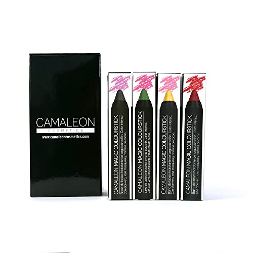 Camaleon Cosmetics - Pack 4 Pintalabios Magic Colourstick - Permanentes - Cambian de Color a Tonos Rosados - Color: Rojo