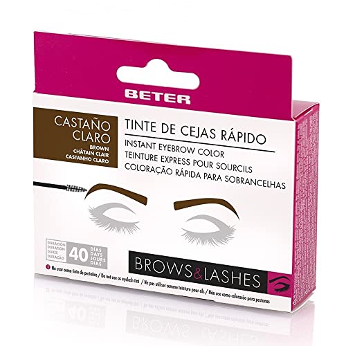 Beter – Kit de tinte para cejas de larga duración, fácil y rápida aplicación, color castaño claro, maquillaje de ojos y cejas
