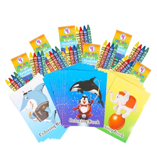 THE TWIDDLERS 72 Mini Libros para Colorear y 18 Cajas de Crayones de Cera
